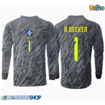 Maglie da calcio Brasile Alisson Becker #1 Portiere Seconda Maglia Copa America 2024 Manica Lunga